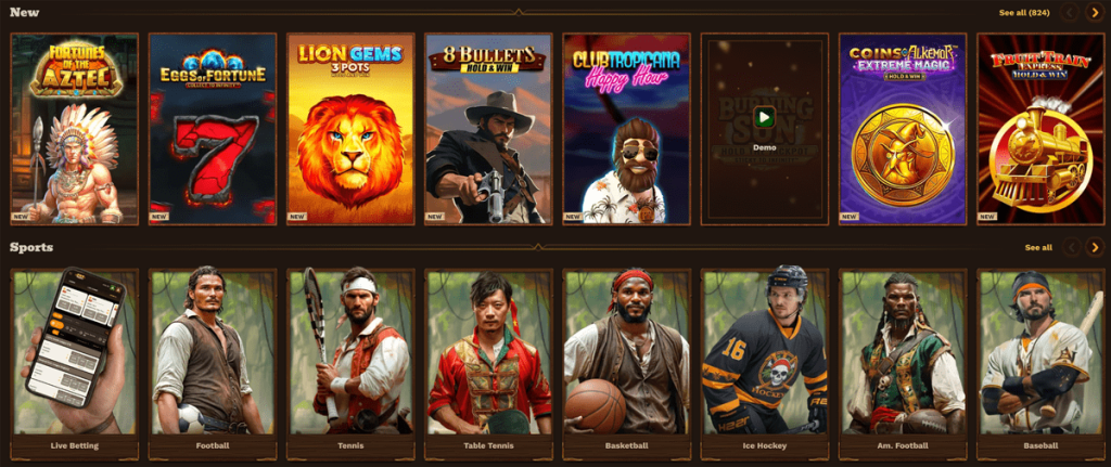 Spiludvalg hos Fat Pirate Casino