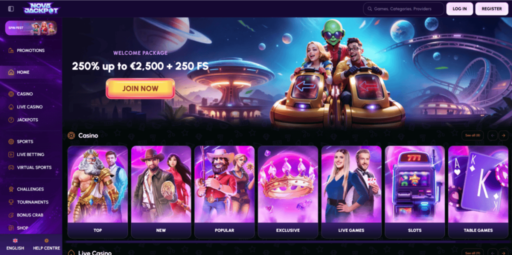 NovaJackpot Casino Anmeldelse – 9.000+ Spil & Sportsbook for Danske Spillere